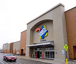 Exterior of a Sam's Club warehouse club store in Maplewood, Missouri, a suburb of St. Louis