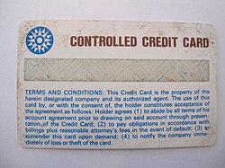 Back side of the first magnetic stripe plastic credit card