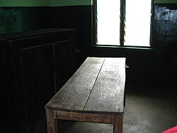 Hardwood surgical tables are commonplace in rural Nigerian clinics.