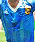 The blue shirts worn by Argentina had been bought in Mexico City a few days before the match.