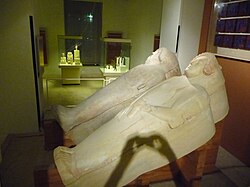 Phoenician sarcophagi found in Cádiz, Spain, thought to have been imported from the Phoenician homeland around Sidon.[103][104] Archaeological Museum of Cádiz.