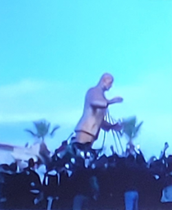 Syrian citizens toppling the statue of Hafez al-Assad in Latakia, in 2024, which came to symbolize the fall of the Assad regime