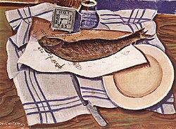 Gyula Derkovits, still-life with fish (1928)