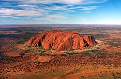 Uluru in the semi-arid region of Central Australia