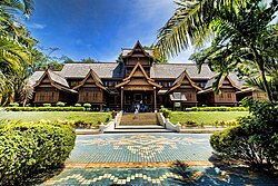 Replica of the Malacca Sultanate's Palace, which was built from information and data obtained from the Malay Annals. This historical document had references to the construction and the architecture of palaces during the era of Sultan Mansur Shah, who ruled from 1458 to 1477.