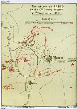 Falls Sketch Map 40 10th Cavalry Brigade attack on Irbid