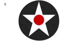 Roundels that have appeared on U.S. military aircraft 1.) 5/1917–2/1918 2.) 2/1918–8/1919 3.) 8/1919–5/1942 4.) 5/1942–6/1943 5.) 6/1943–9/1943 6.) 9/1943–1/1947 7.) 1/1947–