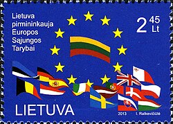 Stamp dedicated to Lithuania's presidency of the European Union