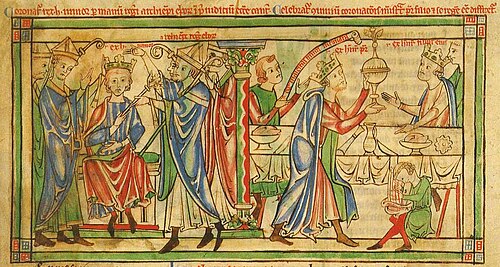 The Coronation of Henry the Young King in 1170; he died young and did not become King of England