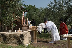 A Shinto rite carried out at a jinja in San Marino, Europe