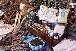 Traditional medicine in a market in Antananarivo, Madagascar