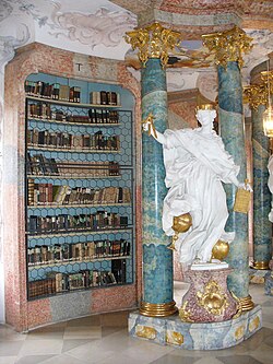 Bookshelf in library