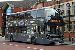 An Oxford Bus Company flywheel energy storage bus on a BrookesBus service