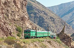 A train passing through the Chüy Valley