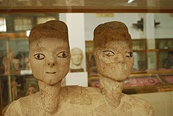 'Ain Ghazal Statues, found at 'Ain Ghazal in Jordan, are considered to be one of the earliest large-scale representations of the human form dating back to around 7250 BC.