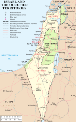Israel and the Israeli-occupied territories, including the Golan Heights, the West Bank and East Jerusalem