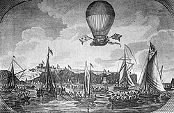 Crossing of the English Channel by Blanchard in 1785