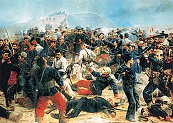 Depiction of the Battle of Arica, 7 June 1880