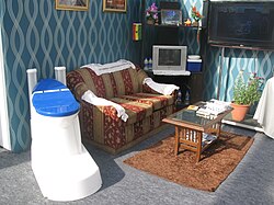 Example for technology innovation: The off-grid Nano Membrane Toilet of Cranfield University – prototype on display at Reinvent the Toilet Fair in Delhi, India