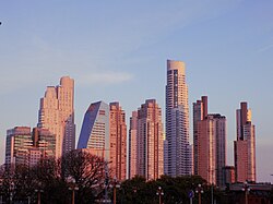 High-rise buildings along Dock 3.