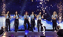 Photo of Ive performing at the 2023 World Scout Jamboree K-pop Super Live Concert