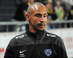 Larsson as manager of Falkenberg in 2014