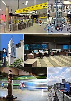 São Paulo Metro (subway) urban transit system, one of the best and cleanest metro systems in the world