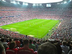 Bayern Munich playing against Bayer Leverkusen in the Bundesliga in September 2011