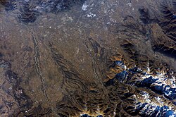 Turin from space. North is on the left.