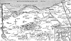 Map of north and central Sinai, 1917