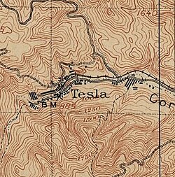 Topographic map of Tesla