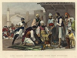 Sikh Troops Dividing the Spoil Taken from Mutineers, circa 1860