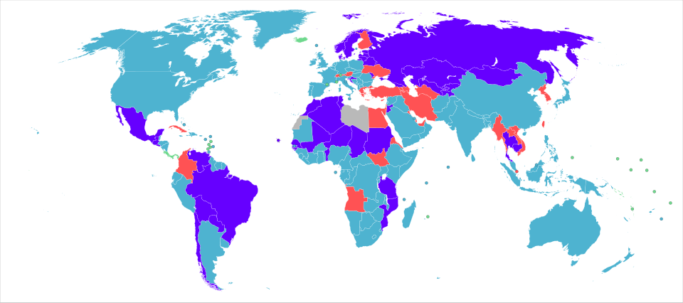 Conscription map of the world