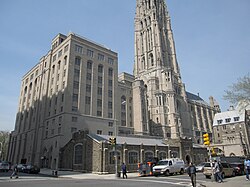 Stone Gym (center), MLK Wing (left), and tower (center-right)