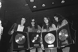 Golden Earring receives a gold record in 1970.