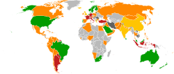 Countries' positions on vegetarian diets within their food-based dietary guidelines: Supporters Informers Uninformed Critics No guidelines Guideline not analysed