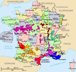 Map of wine regions in France