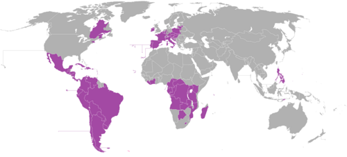 Areas of the world with a Catholic Christian majority. Latin America, like Latin Europe, is linked to the Latin Church.