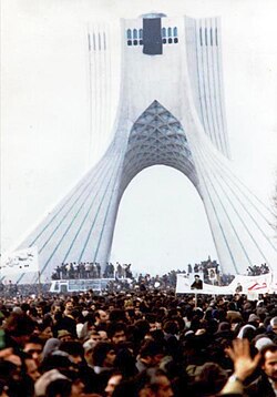 Iranian people protesting against the Pahlavi dynasty, during the Iranian Revolution