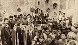 Celebration at the Syriac Orthodox Monastery in Mosul, early 20th century