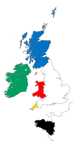 The Celtic nations, homelands of the Celtic languages, can be classed as a cultural region.