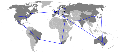 The Olympic Flame toured the world for the first time.