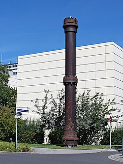This high-pressure ammonia reactor was built in 1921 by BASF in Ludwigshafen and was re-erected on the premises of the University of Karlsruhe in Germany.