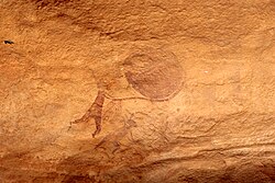 Cave painting at the Tassili n'Ajjer UNESCO World Heritage Site in southeast Algeria.