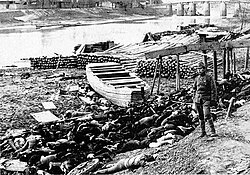 Bodies of Chinese civilians killed by the Imperial Japanese Army during the Nanjing massacre in December 1937