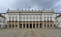 The Presidential Palace in Warsaw serves as the official seat of presidency.