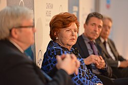 Dr. Vaira Vīķe-Freiberga speaking at the 2015 London Conference in Chatham House
