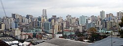 City center with dense urbanization