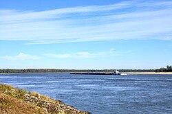 Mississippi River from Eunice, Arkansas, a settlement destroyed by gunboats during the Civil War.