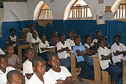 A classroom in the Democratic Republic of the Congo